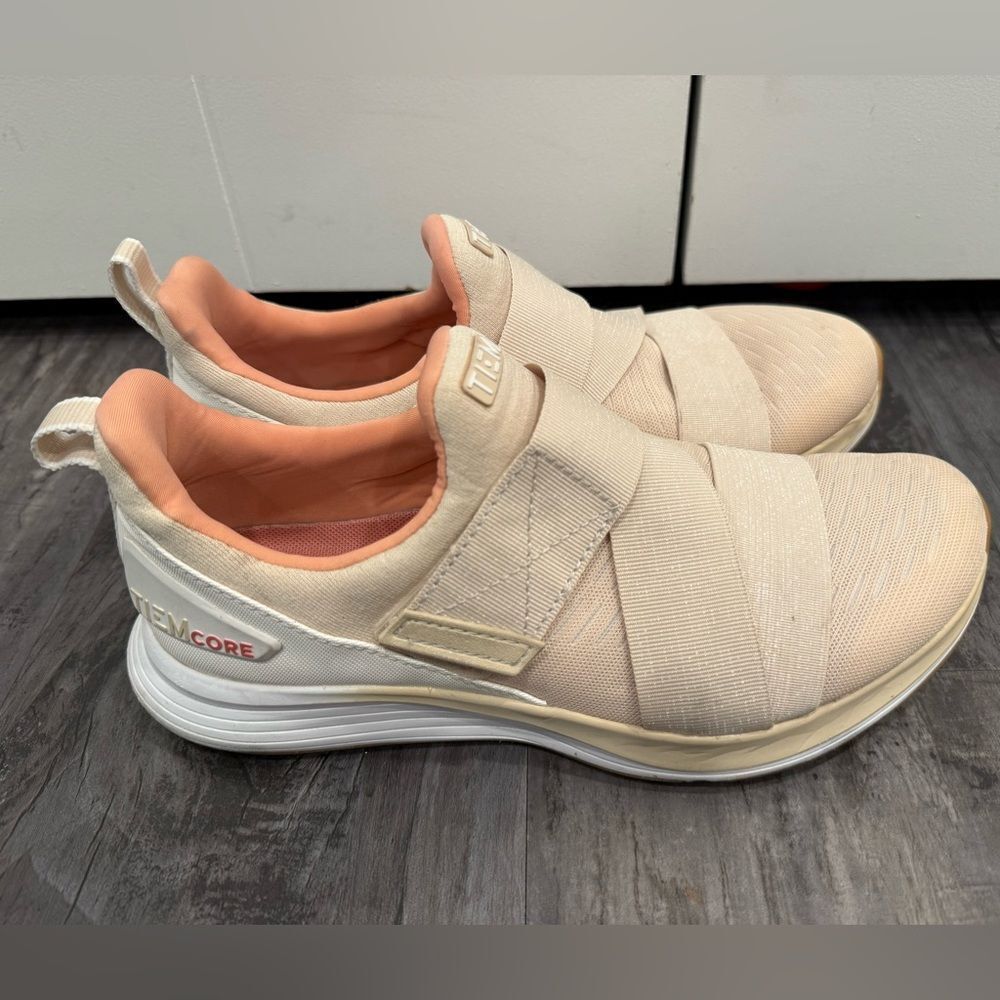 Gently worn Tiem size 8.5 slip on tennis shoes